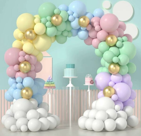 Pastel Rainbow Balloon Decorations