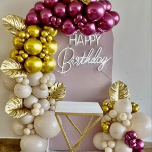 Elegant Blush & Gold Balloon Decorations