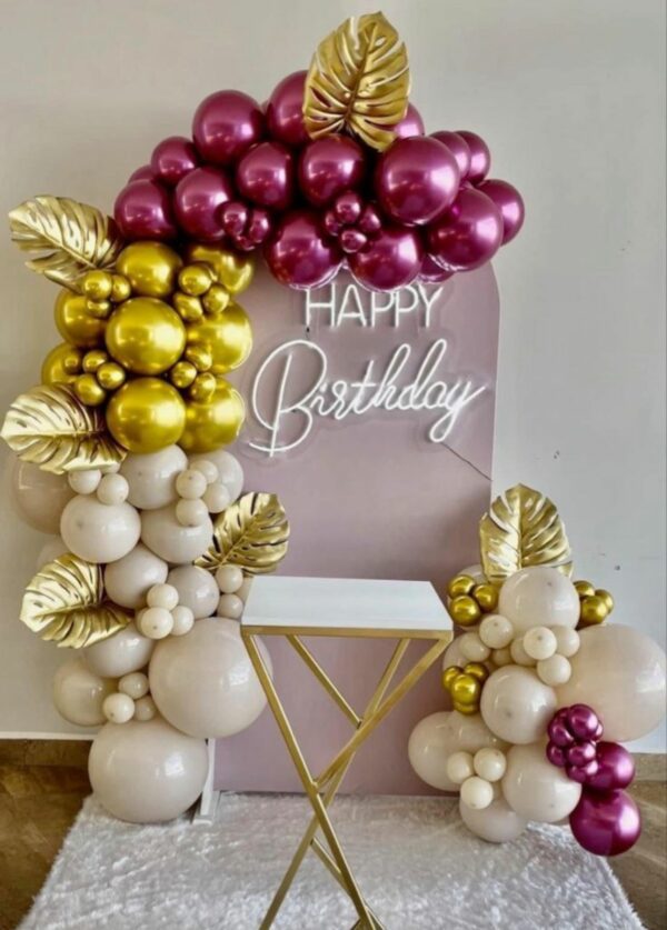 Elegant Blush & Gold Balloon Decorations