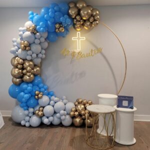 Glamorous Blue & Gold Balloon Decorations