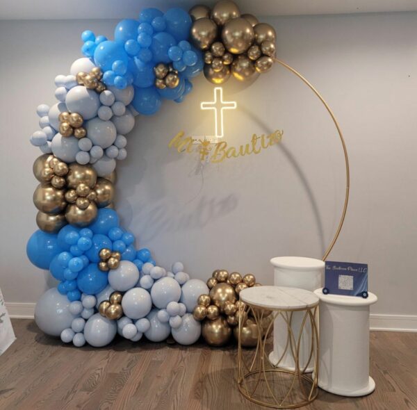 Glamorous Blue & Gold Balloon Decorations