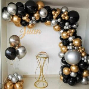 Gold and Black Elegance Balloon Decorations